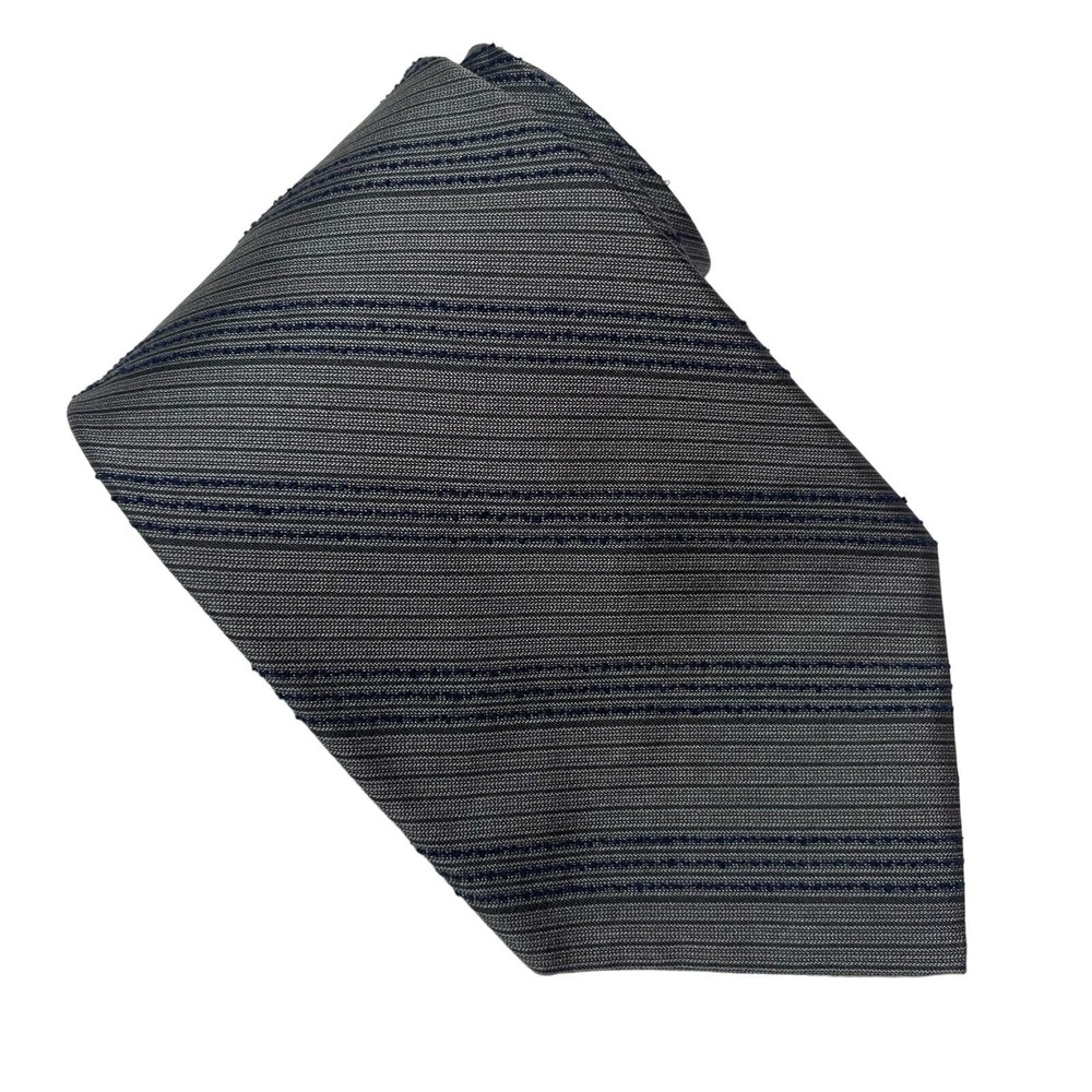 Donna‎ Karan Signature Necktie Gray Black Striped